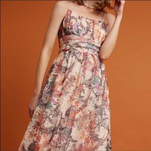 Anthropologie Maeve Mackenzie Multi Floral Print Lace Dress